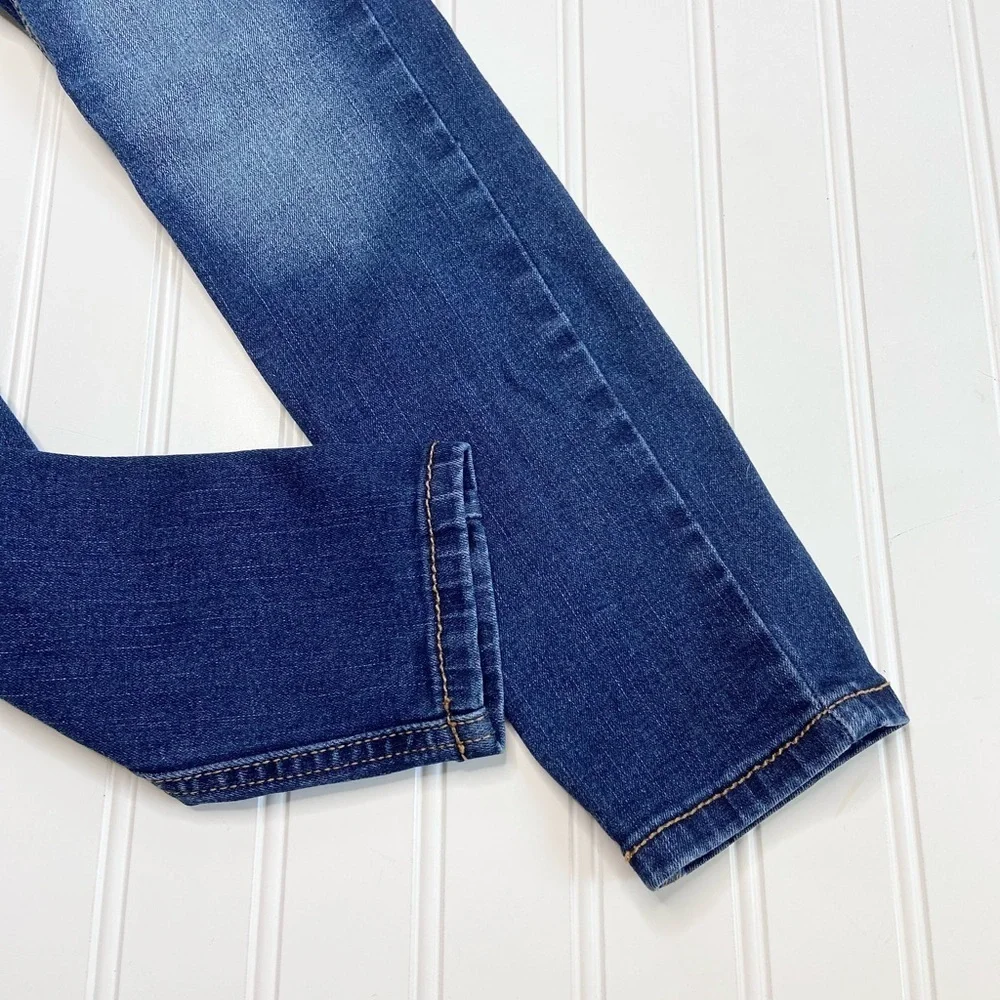 Girls Dark Wash Distressed Jeggings